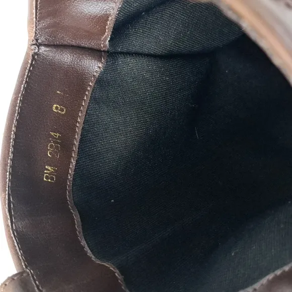Made in Brazil designer leather Two Tone western boot Silver Metal Clasps sz8