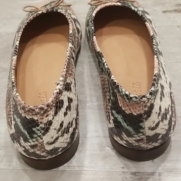 💕MADEWELL💕 Adelle Ballet Flat Snake Embossed Leather 8.5 NWOT