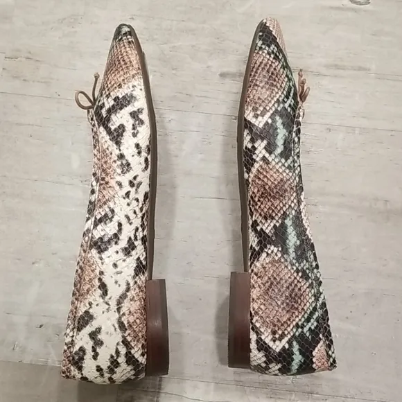 💕MADEWELL💕 Adelle Ballet Flat Snake Embossed Leather 8.5 NWOT