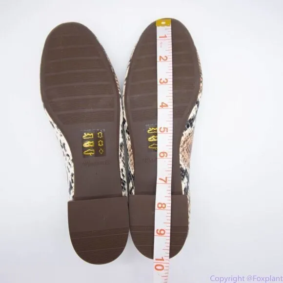 Madewell Adelle Ballet Flat in Snake‎ Embossed Leather, women's size 7