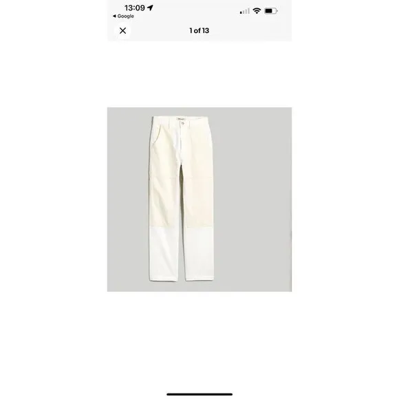 Madewell The '90s Straight Jeans Two-Tone Workwear Edition 26 Carpenter Denim 1D