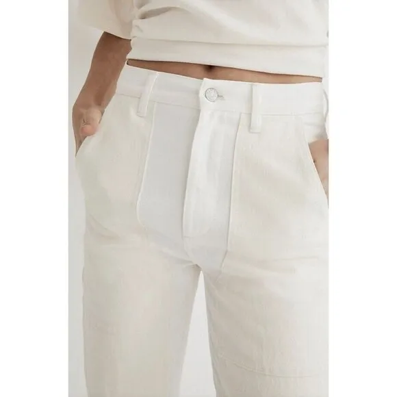Madewell The '90s Straight Jeans Two-Tone Workwear Edition 26 Carpenter Denim 1D