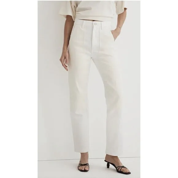 Madewell The '90s Straight Jeans Two-Tone Workwear Edition 26 Carpenter Denim 1D