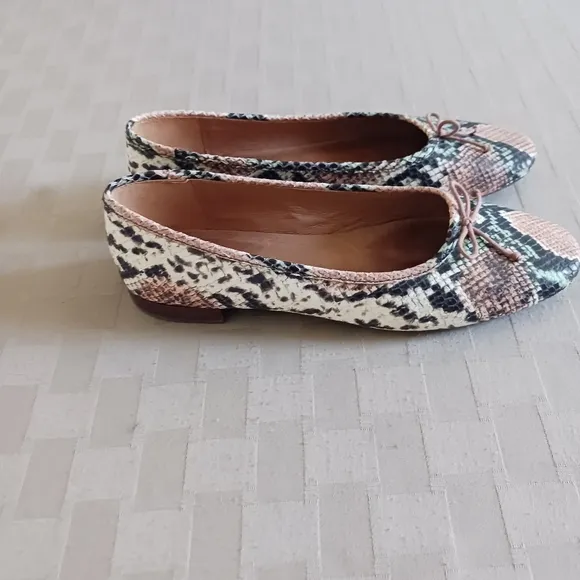 Madewell The Adelle Flats in Snake Embossed Leather