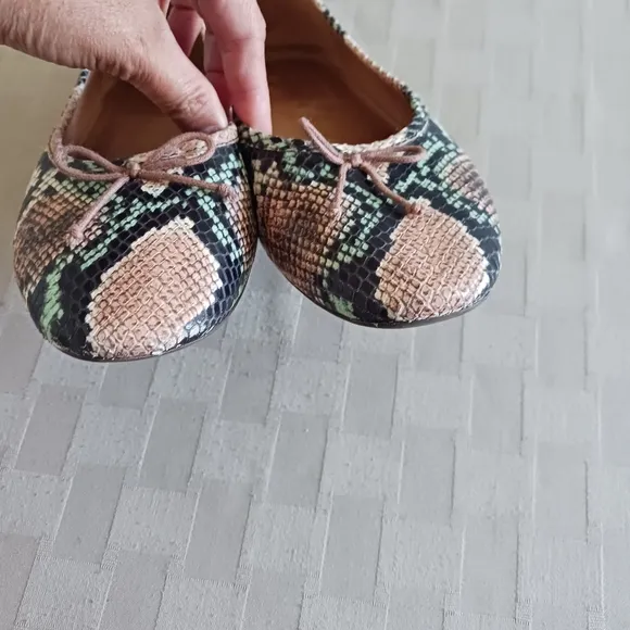 Madewell The Adelle Flats in Snake Embossed Leather