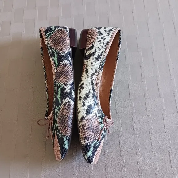 Madewell The Adelle Flats in Snake Embossed Leather