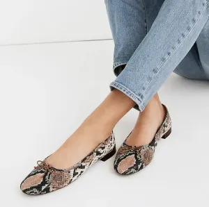 Madewell The Adelle Flats in Snake Embossed Leather