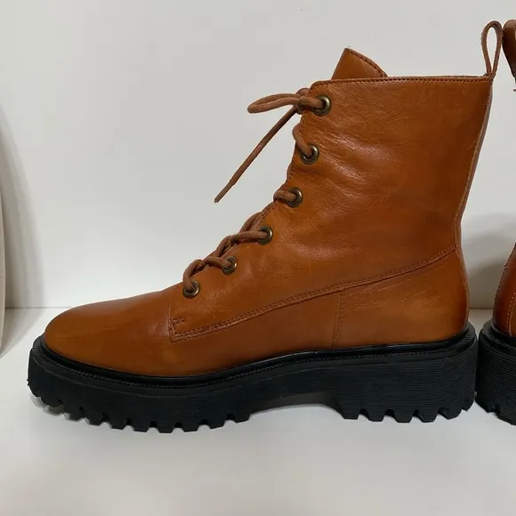 Madewell The Rayna Lace Up Leather Boots