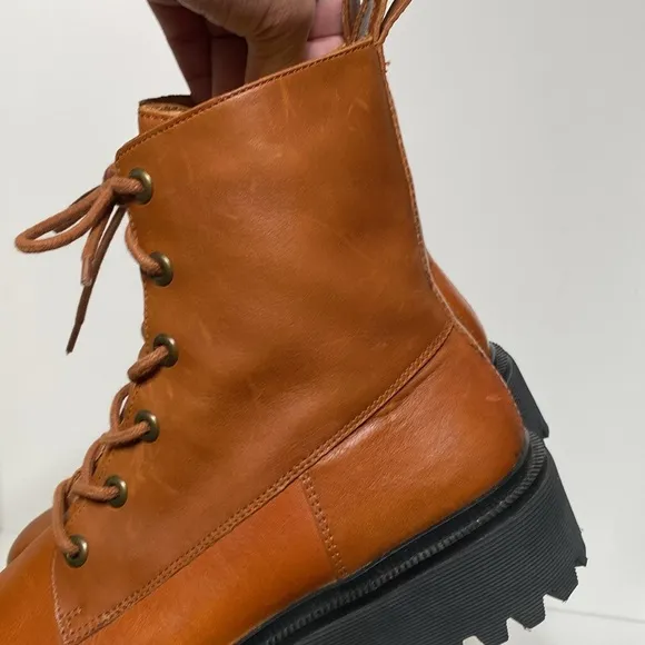 Madewell The Rayna Lace Up Leather Boots