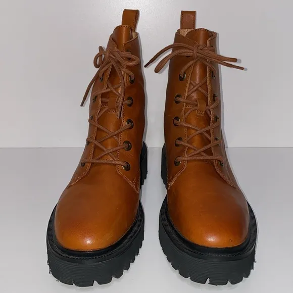 Madewell The Rayna Lace Up Leather Boots