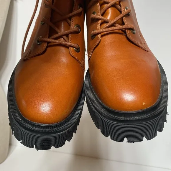 Madewell The Rayna Lace Up Leather Boots