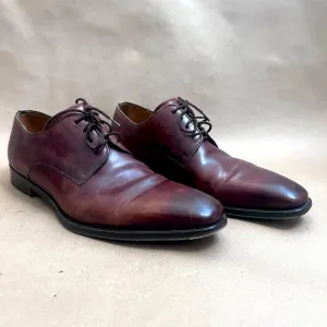 Magnanni Leather Lace Up Derby Oxford Men’s Brown Dress Shoes 13275 8.5 M