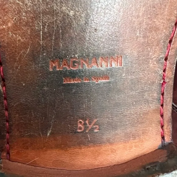 Magnanni Leather Lace Up Derby Oxford Men’s Brown Dress Shoes 13275 8.5 M