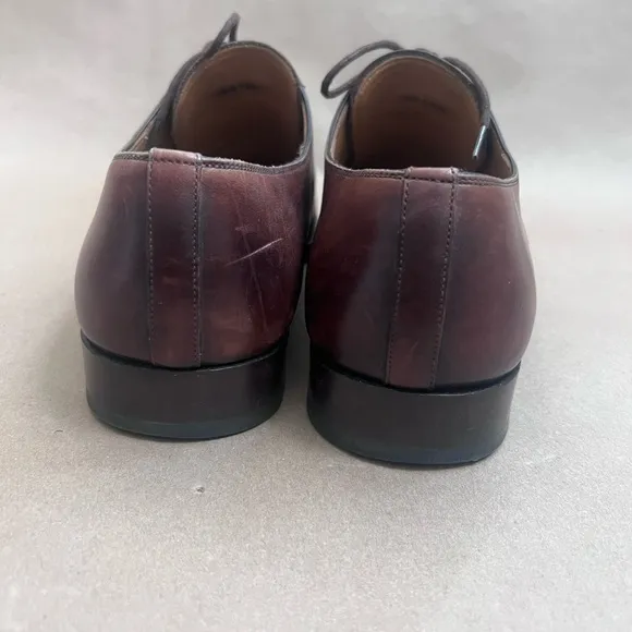 Magnanni Leather Lace Up Derby Oxford Men’s Brown Dress Shoes 13275 8.5 M