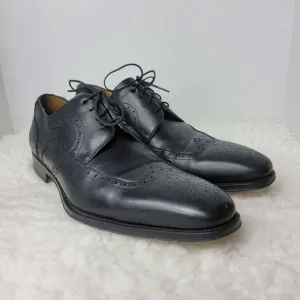 Magnanni Mens Shoes  Size 8.5  Brogue Wingtip Black Leather Derby Oxford 13974