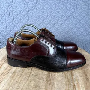 Magnanni Shoes Men's 9.5 Leather Oxford 2 Tone Black Brown Dress