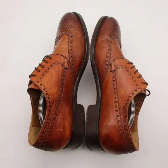 Magnanni Wingtip Men's 11.5 M Brown Leather Derby Oxford Dress Shoes Made Spain