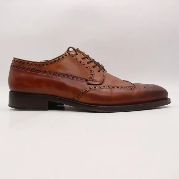Magnanni Wingtip Men's 11.5 M Brown Leather Derby Oxford Dress Shoes Made Spain