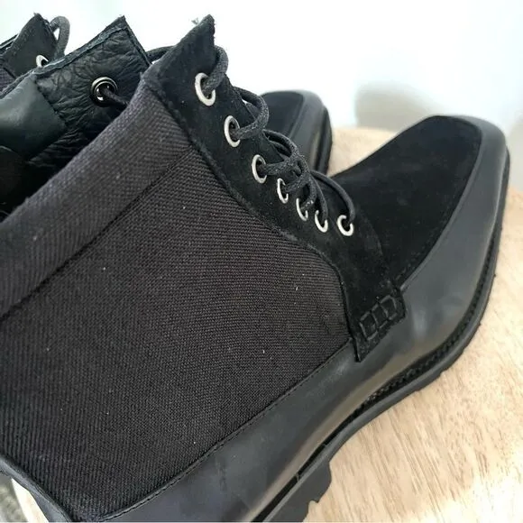 Maison Forte Stonegate Lug Black Lace Up High Top Boots Size 9.5 NWOB
