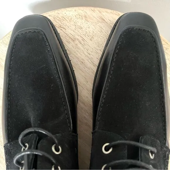 Maison Forte Stonegate Lug Black Lace Up High Top Boots Size 9.5 NWOB