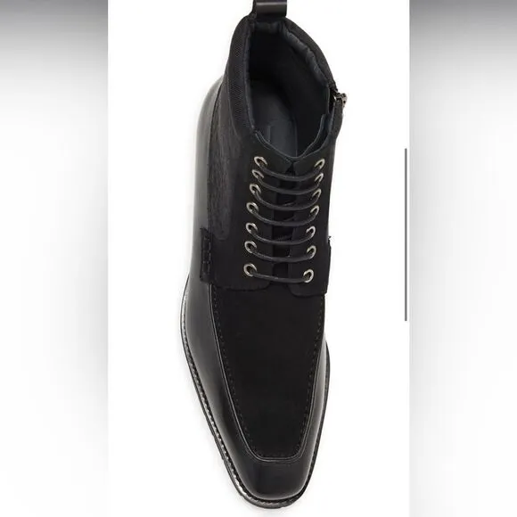 Maison Forte Stonegate Lug Black Lace Up High Top Boots Size 9.5 NWOB