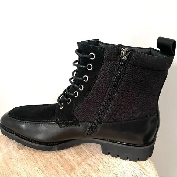 Maison Forte Stonegate Lug Black Lace Up High Top Boots Size 9.5 NWOB
