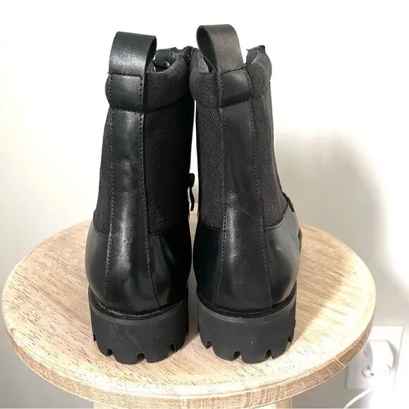 Maison Forte Stonegate Lug Black Lace Up High Top Boots Size 9.5 NWOB