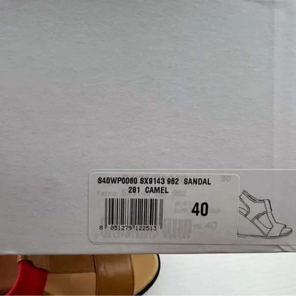 Maison Margiela MM6 Women's  size 10 Tan Red Leather Wedges Sandals Shoes