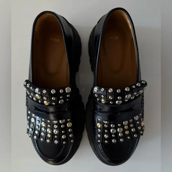 Maje Platform moccasins with studs, pre-owned, size 38