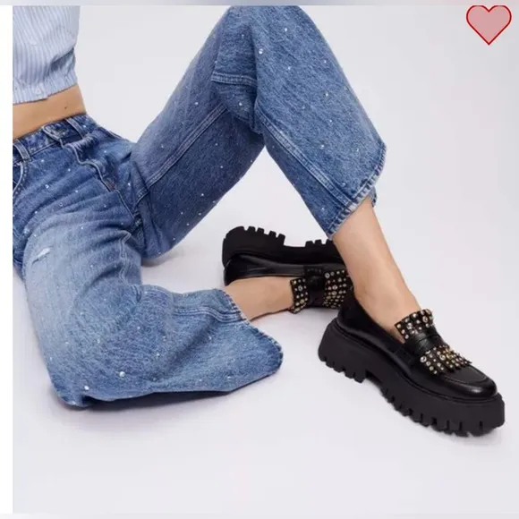 Maje Platform moccasins with studs, pre-owned, size 38