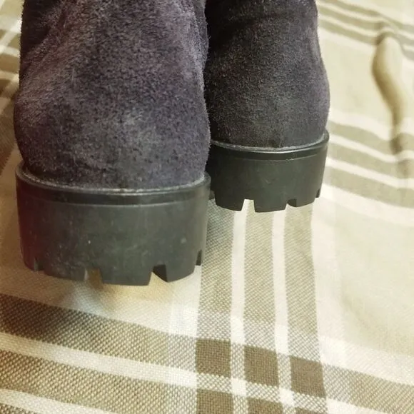 Manas gray suede lace-up combat  boots sz 8.5/9