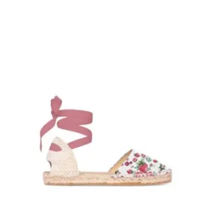 MANEBI LoveShackFancy Womens White Rose Gold Tone  Leather Espadrille Shoes 36