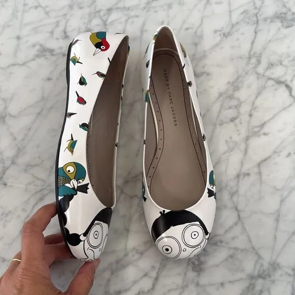 Marc by Marc Jacobs Flats White Multicolored Sz 39