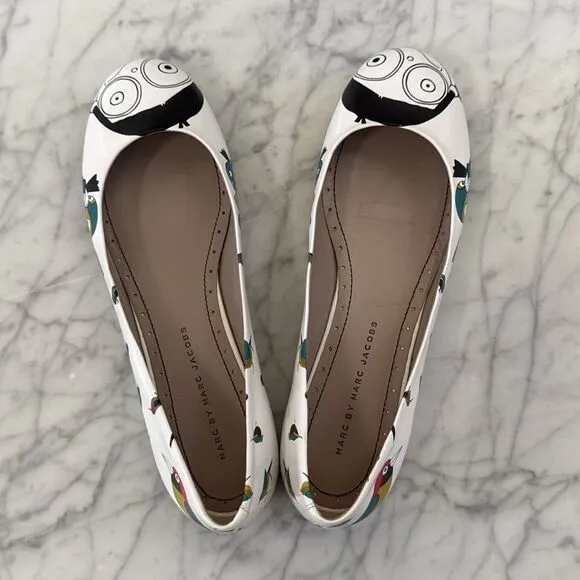 Marc by Marc Jacobs Flats White Multicolored Sz 39