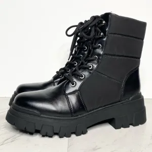 Marc Fisher Adie Chunky Lug Sole Black Combat Boot 9.5 M