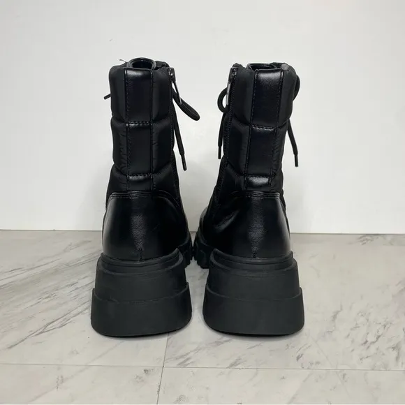 Marc Fisher Adie Chunky Lug Sole Black Combat Boot 9.5 M