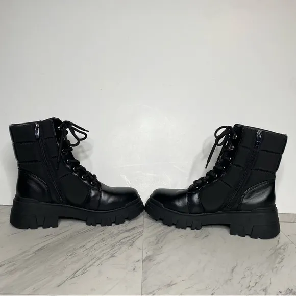 Marc Fisher Adie Chunky Lug Sole Black Combat Boot 9.5 M