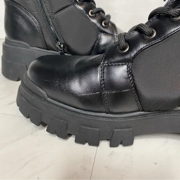 Marc Fisher Adie Chunky Lug Sole Black Combat Boot 9.5 M