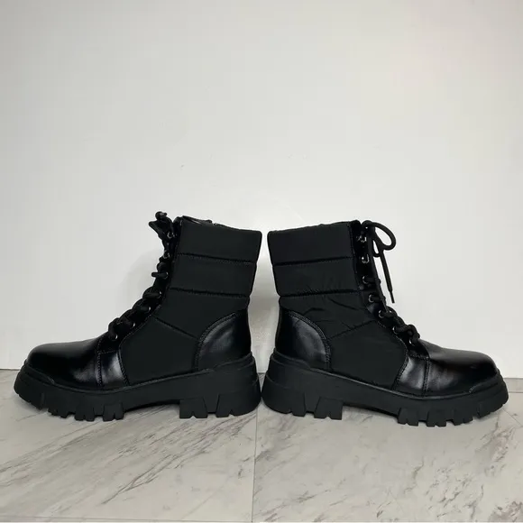 Marc Fisher Adie Chunky Lug Sole Black Combat Boot 9.5 M