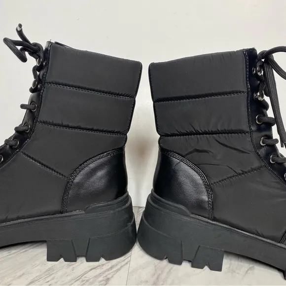 Marc Fisher Adie Chunky Lug Sole Black Combat Boot 9.5 M