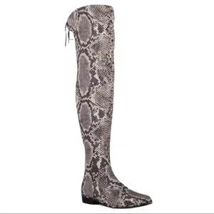 Marc Fisher Humor Over-The-Knee Boots, Gray Multi-Fabric Size 6M.