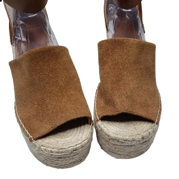 Marc Fisher | Ladalyn Brown Genuine Suede Leather Espadrille Wedges Women's 11