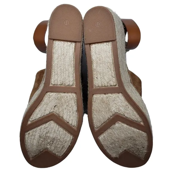 Marc Fisher | Ladalyn Brown Genuine Suede Leather Espadrille Wedges Women's 11