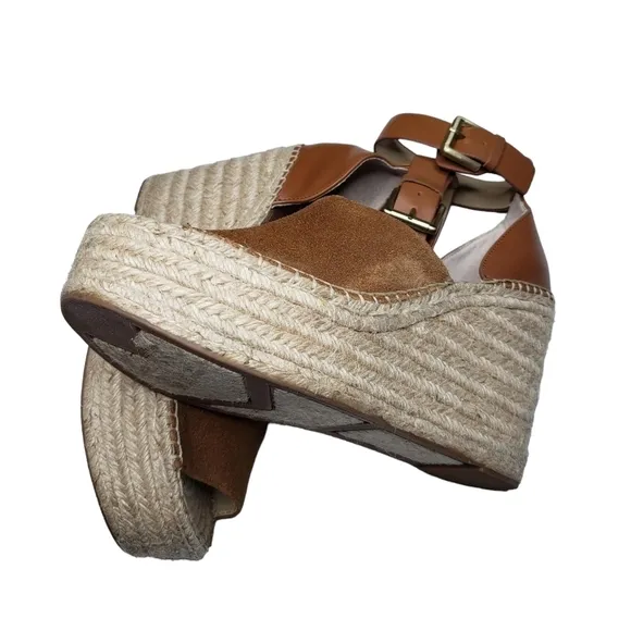 Marc Fisher | Ladalyn Brown Genuine Suede Leather Espadrille Wedges Women's 11