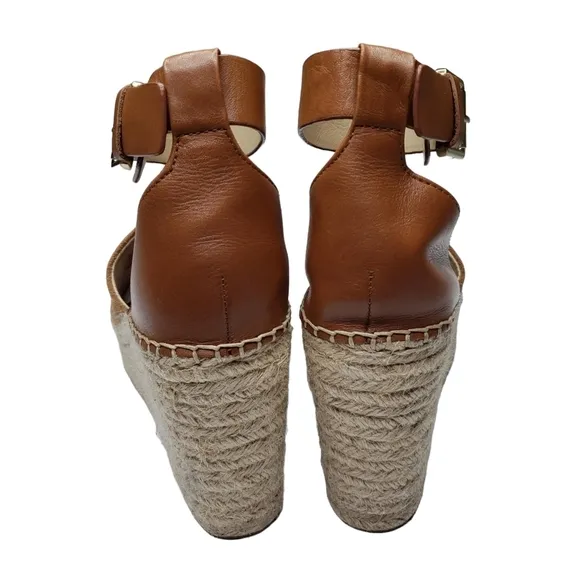 Marc Fisher | Ladalyn Brown Genuine Suede Leather Espadrille Wedges Women's 11