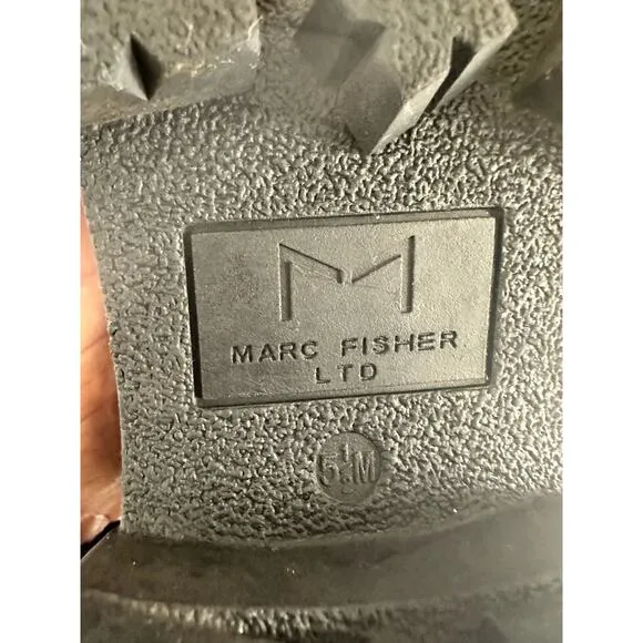 Marc Fisher LTD Happy Leather Boots Lace up Combat Tan Size 5.5