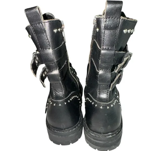 Marc Fisher LTD JOSETTE Combat Stud Lug Boots 6