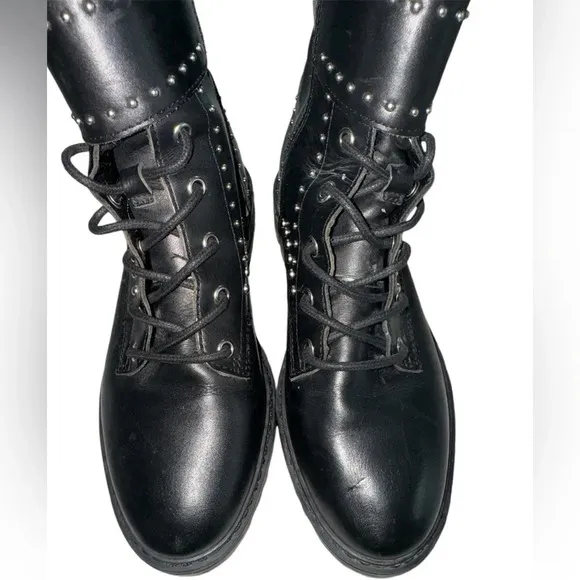 Marc Fisher LTD JOSETTE Combat Stud Lug Boots 6