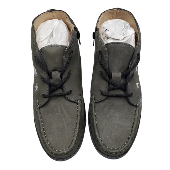 Marc Joseph | NIB Houston Bootie Grey Nobuck Leather Lace Up Boots Boy's 13