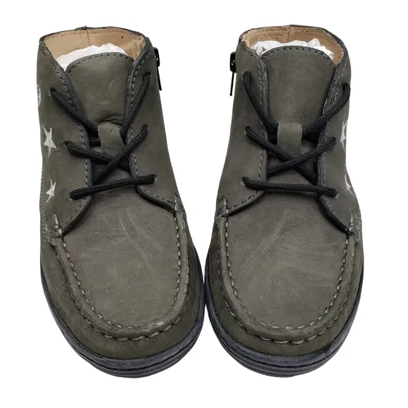 Marc Joseph | NIB Houston Bootie Grey Nobuck Leather Lace Up Boots Boy's 13